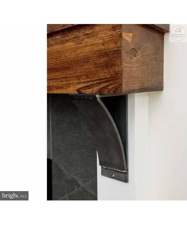 The Jeffery Style Shelf Bracket Brackets/Corbels 3" Depth x 8" Wall Mount Length Finish Black Powder Coat | Industrial Farm Co