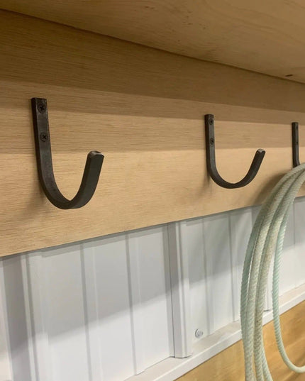 The Kenny Metal Wall Hooks Hook .5"  Wide Hook Finish Black Powder Coat | Industrial Farm Co