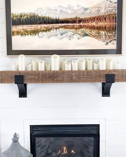 Kudlick Farmhouse Mantel Bracket Brackets/Corbels 5" Depth x 6" Wall Mount Length Finish Black Powder Coat | Industrial Farm Co