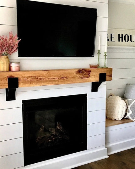 Kudlick Farmhouse Mantel Bracket Brackets/Corbels 6" Depth x 6" Wall Mount Length Finish Black Powder Coat | Industrial Farm Co