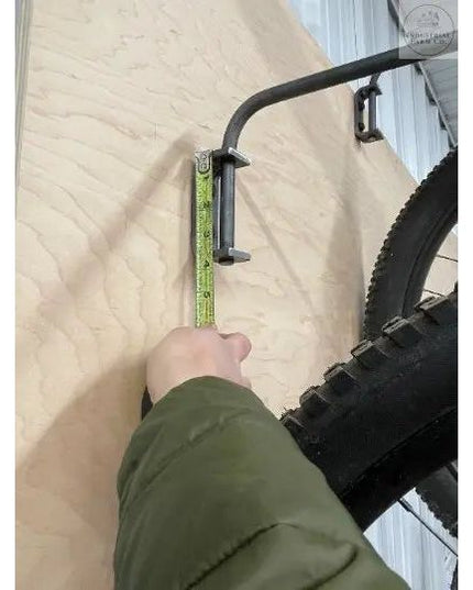 The Logan Wall Mounted Bike Rack Hook Fat Bike Rim Finish Gold Powder Coat | Industrial Farm Co