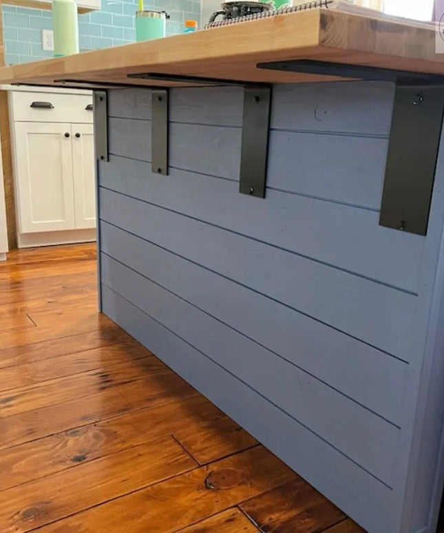 The Lorraine L Shelf Bracket Shelf Support 4" Depth x 4" Wall Mount Length Finish Raw - Uncoated Metal | Industrial Farm Co