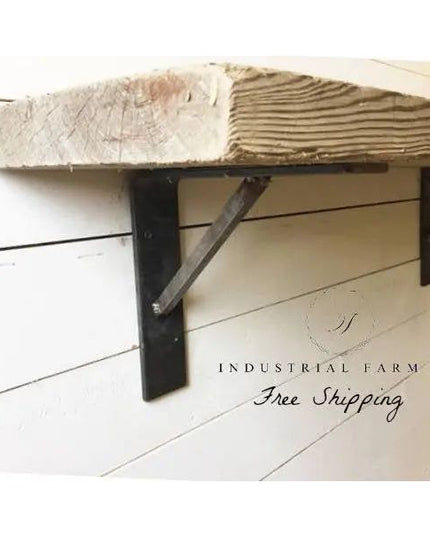 The Oneida Shelf Bracket Shelf Support 5" Depth x 5" Wall Mount Length Finish Black Powder Coat | Industrial Farm Co