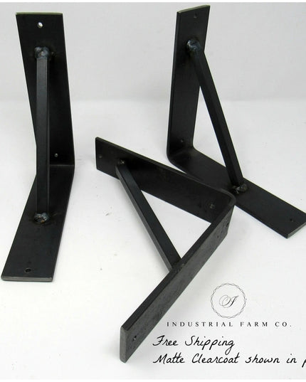 The Oneida Shelf Bracket Shelf Support 5" Depth x 5" Wall Mount Length Finish Silver Powder Coat | Industrial Farm Co