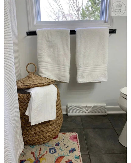 The Oswego Modern Bathroom Towel Bar Towel Bar 12" Wall Mount Length Finish Silver Powder Coat | Industrial Farm Co