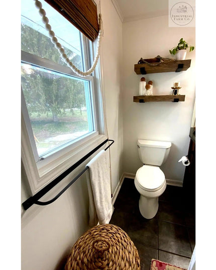 The Oswego Modern Bathroom Towel Bar Towel Bar 18" Wall Mount Length Finish Clear Coat | Industrial Farm Co