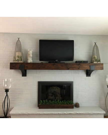 The Otisco Farmhouse Style Bracket Brackets/Corbels 5" Depth x 6" Wall Mount Length Finish Black Powder Coat | Industrial Farm Co