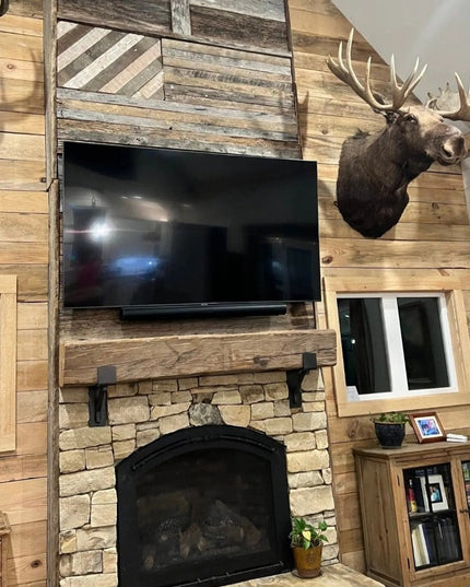 The Rustic Buffalo Support Bracket Brackets/Corbels 6" Depth x 6" Wall Mount Length Finish Silver Powder Coat | Industrial Farm Co