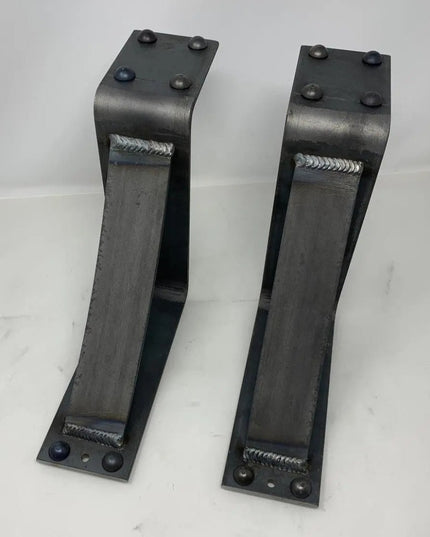 The Spafford Mantel Support Brackets/Corbels 6" Depth x 8" Wall Mount Length Finish Black Powder Coat | Industrial Farm Co