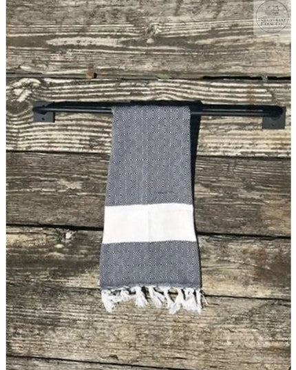 The Split Rock Towel Rack Towel Bar 12" Wall Mount Length Finish Black Powder Coat | Industrial Farm Co