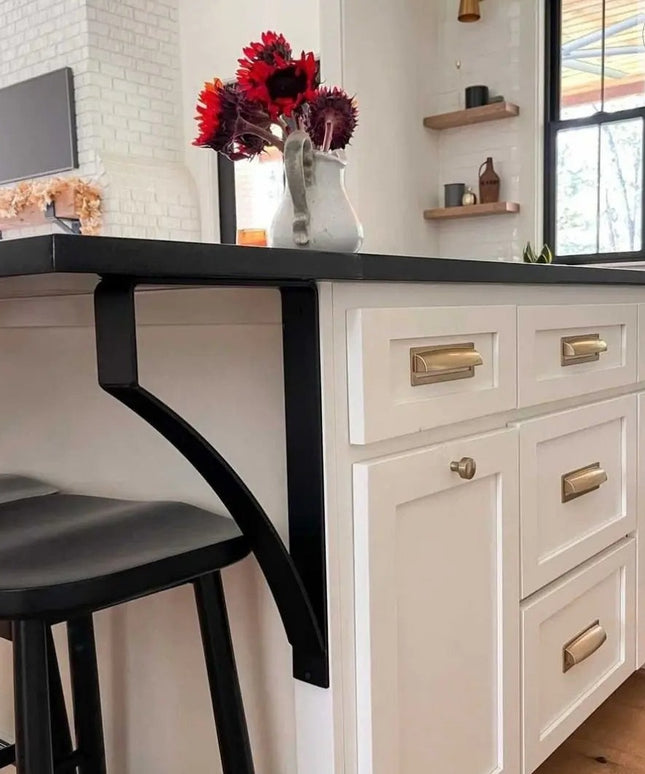 The Syracuse Countertop Supports Brackets/Corbels 8" Depth x 20" Wall Mount Length Finish Raw - Uncoated Metal | Industrial Farm Co