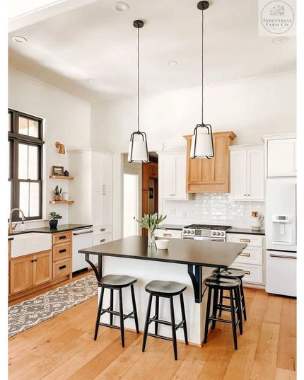 The Syracuse Countertop Supports Brackets/Corbels 8" Depth x 20" Wall Mount Length Finish Black Powder Coat | Industrial Farm Co