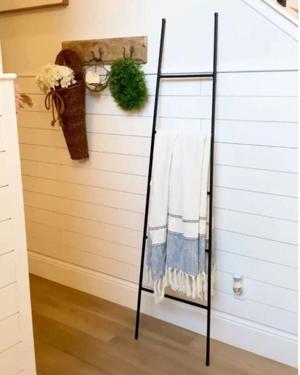 The Tapered Michael Farmhouse Ladder Decorative Ladder 4 ft Tall Finish Raw - Uncoated Metal | Industrial Farm Co