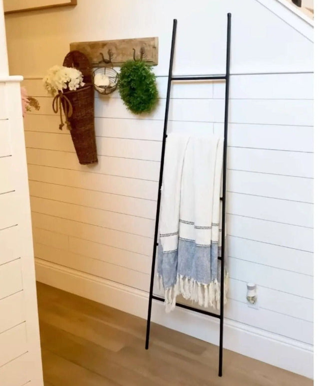 The Tapered Michael Farmhouse Ladder Decorative Ladder 4 ft Tall Finish Raw - Uncoated Metal | Industrial Farm Co