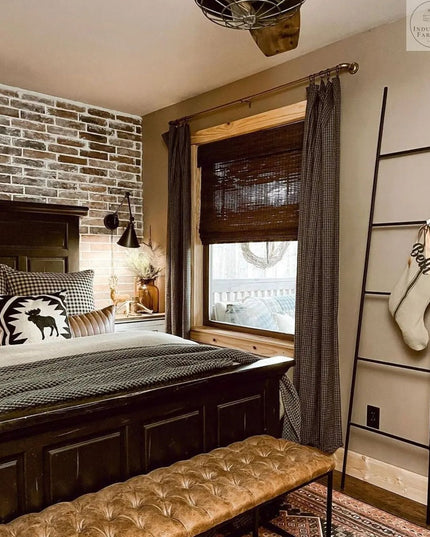 The Tapered Michael Farmhouse Ladder Decorative Ladder 4 ft Tall Finish Black Powder Coat | Industrial Farm Co