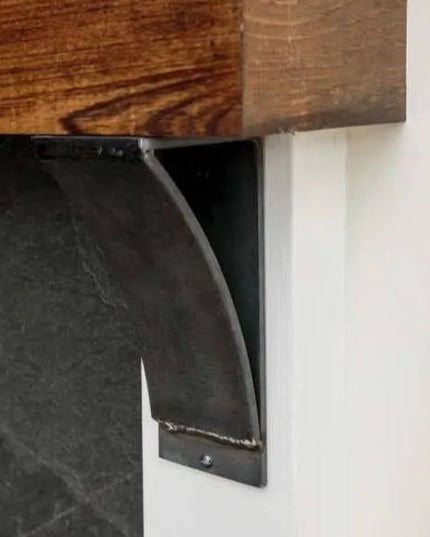 The Tipp Hill Mantel Support Brackets/Corbels 3" Depth x 8" Wall Mount Length Finish Raw - Uncoated Metal | Industrial Farm Co