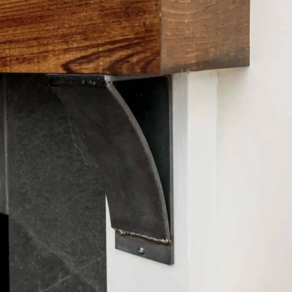 The Tipp Hill Mantel Support Brackets/Corbels 3" Depth x 8" Wall Mount Length Finish Raw - Uncoated Metal | Industrial Farm Co