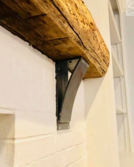 The Tipp Hill Mantel Support Brackets/Corbels 3" Depth x 10" Wall Mount Length Finish Gold Powder Coat | Industrial Farm Co