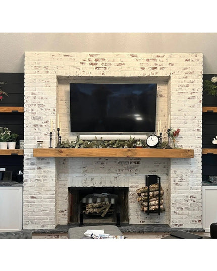 The Toby Firewood Holder  36” Wall Mount Length Finish Gold Powder Coat | Industrial Farm Co