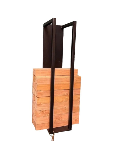 The Toby Firewood Holder  36” Wall Mount Length Finish Copper Powder Coat | Industrial Farm Co