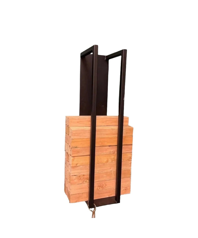 The Toby Firewood Holder  36” Wall Mount Length Finish Copper Powder Coat | Industrial Farm Co