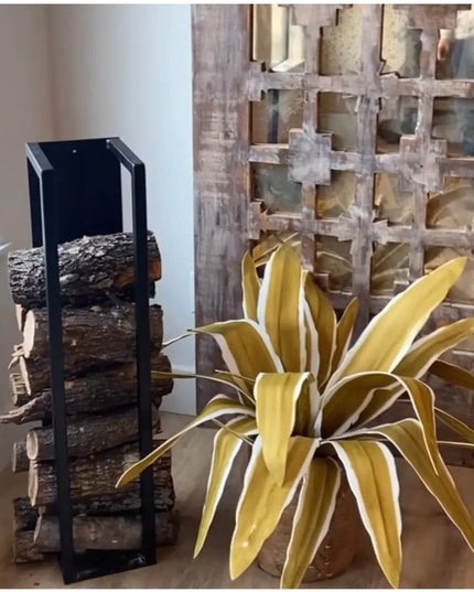 The Toby Firewood Holder  36” Wall Mount Length Finish Silver Powder Coat | Industrial Farm Co