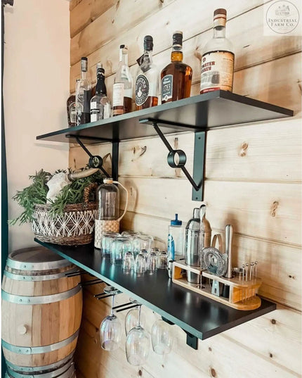 The White Plains Wine Glass Rack Wine Glass Rack Clear Coated   | Industrial Farm Co